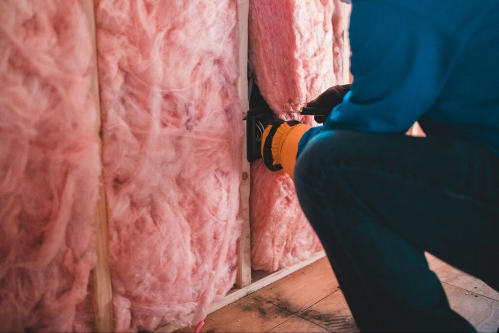 Insulation 1 a worker from IVCG renovations working on an internal insulation project in a house in Ireland