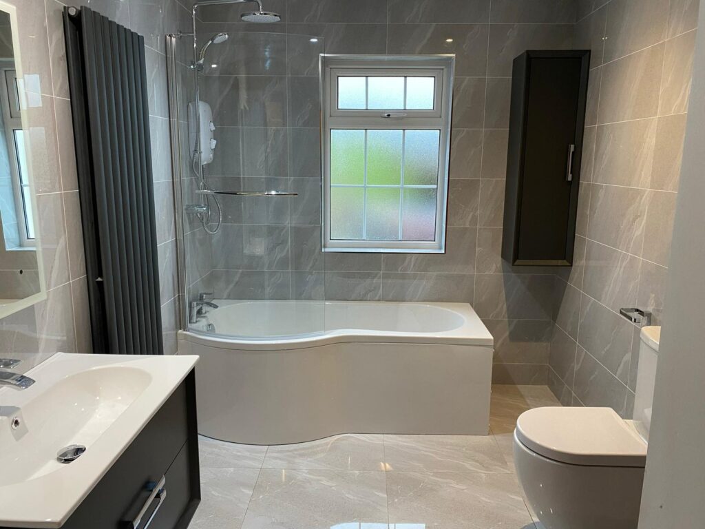 bathroom tiling in a residential renovation project in Ireland