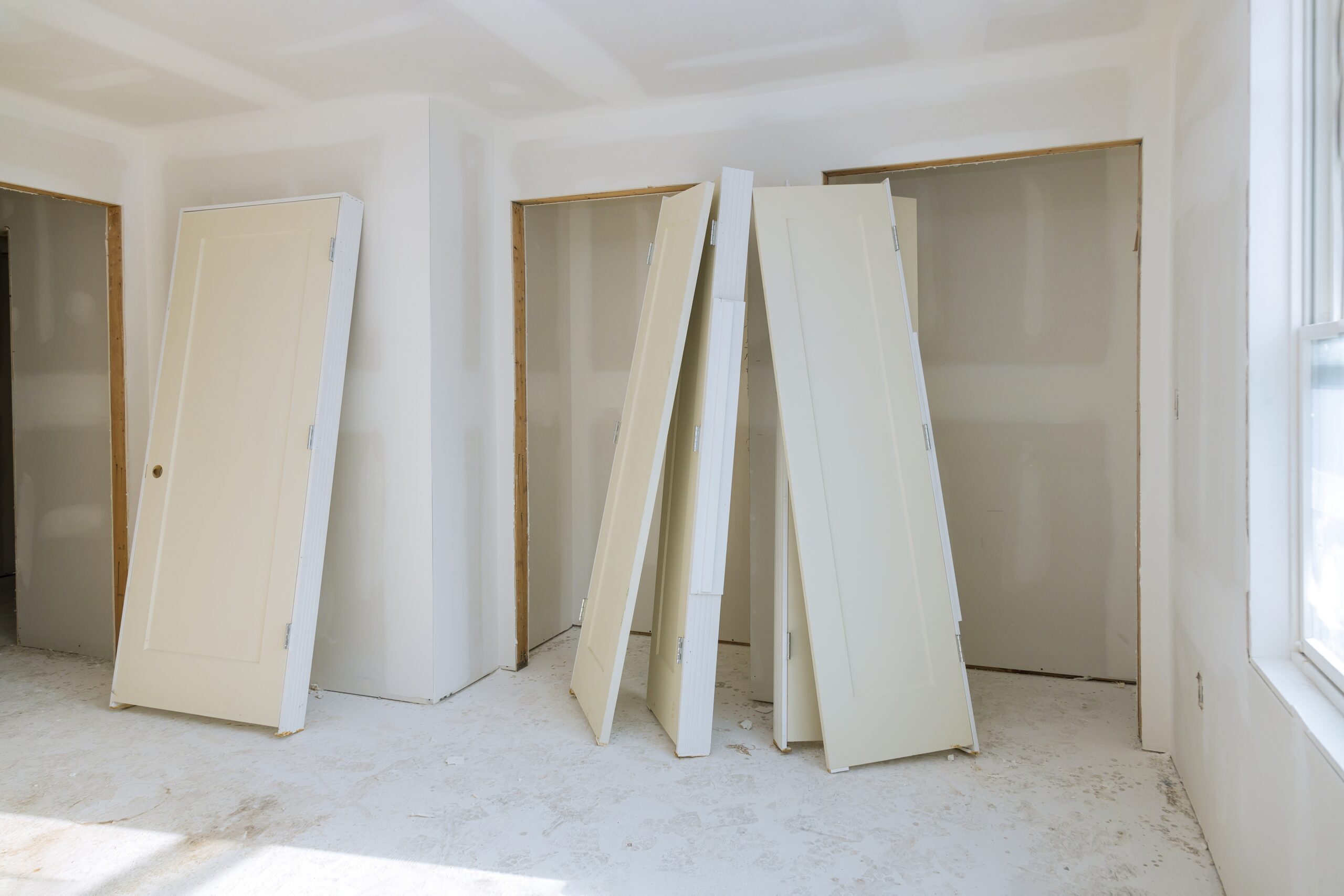 Building Removing Partition Walls 3 Installation for construction of housing waiting a at interior wood door