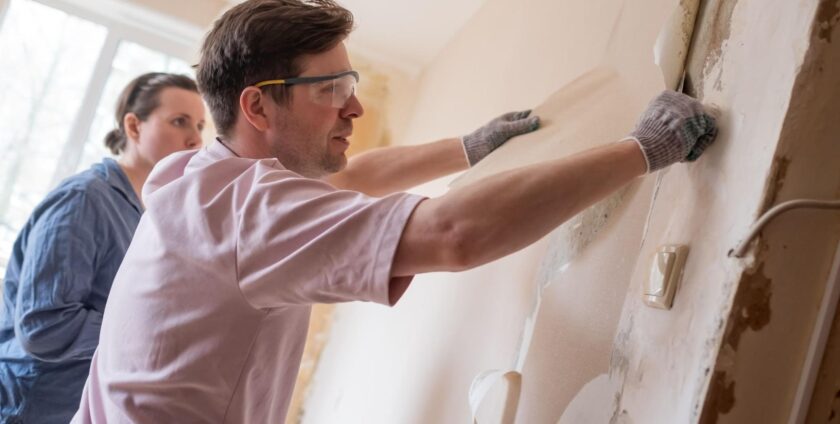 removing old wallpaper before plastering