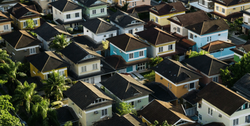 Different houses from above