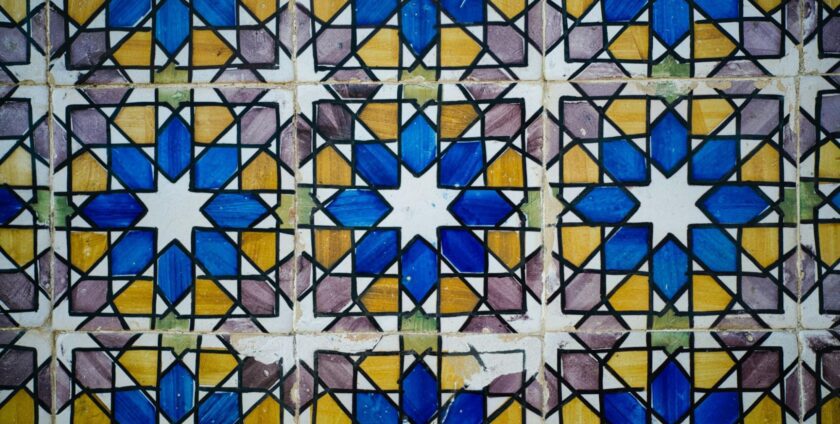 Outdated painted tiles