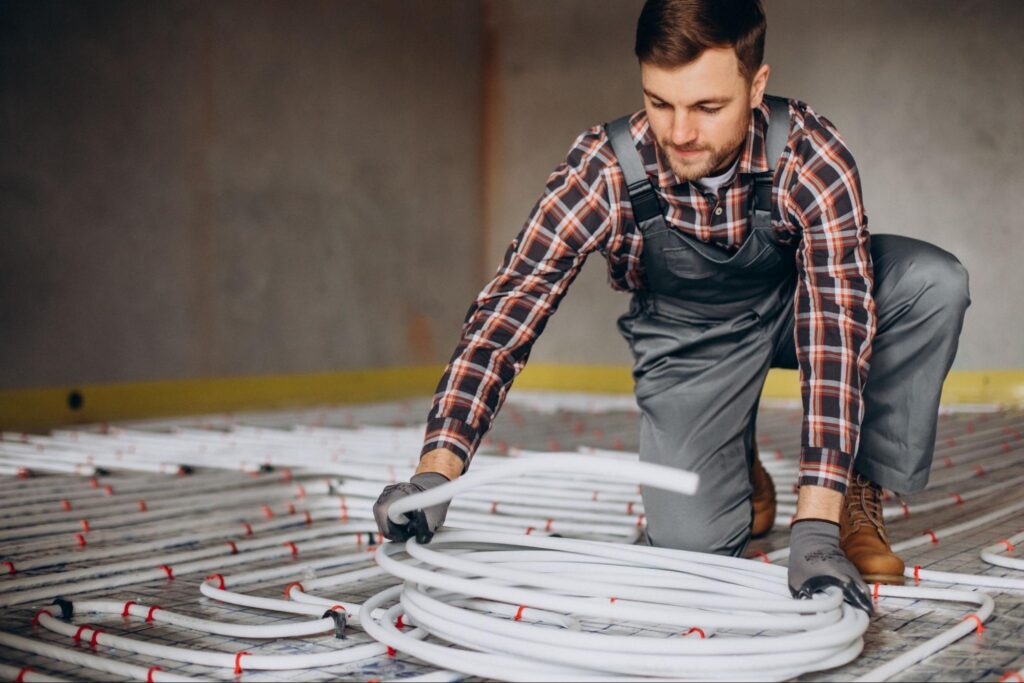 Electrical Safety Zones in Bathrooms (Ireland & UK Explained) 6 putting floor heating pipes